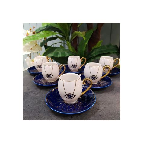 Ensemble De Tasses Caf Turc Pi Ces Collection Nazar Boncugu