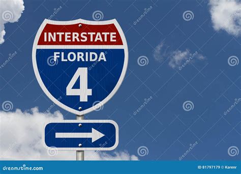 Usa Interstate 4 Highway Sign Stock Illustration Illustration Of