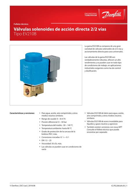 PDF Folleto técnico Válvulas solenoides de acción directa 22 files