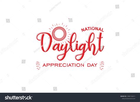 National Daylight Appreciation Day Happy Holiday Stock Vector Royalty