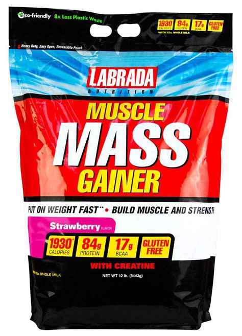 Labrada Muscle Mass Gainer Strawberry 12 Lb