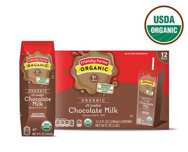 Friendly Farms Organic Lowfat Chocolate Milk Aldi Usa Specials