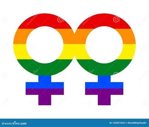 Pride Lesbian Symbol In Rainbow Colored Stripes Lgbt Concept Of Same