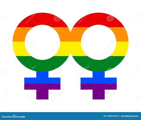 Pride Lesbian Symbol In Rainbow Colored Stripes Lgbt Concept Of Same Sex Homosexual