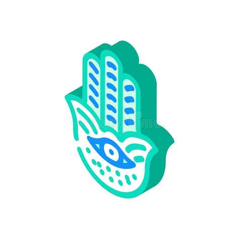 Hamsa Hand Jewish Isometric Icon Vector Illustration Stock Illustration