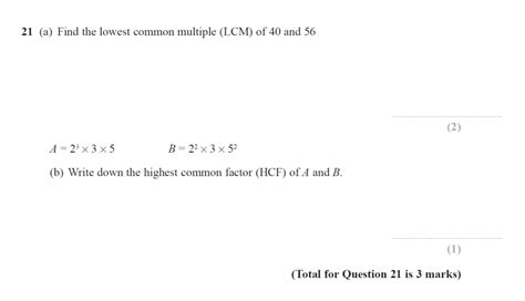 GCSE 9 1 Maths HCF LCM Past Paper Questions Pi Academy