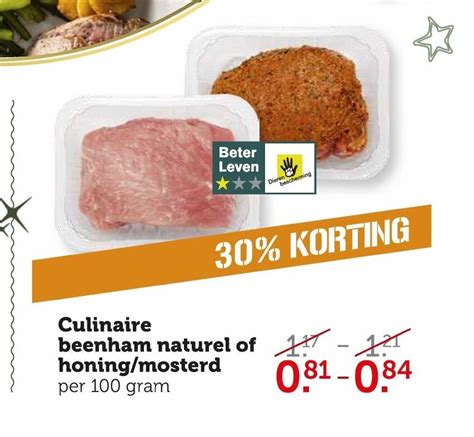 Culinaire Beenham Naturel Of Honing Mosterd Per 100 Gram Aanbieding Bij