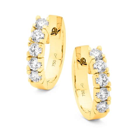 Yellow Gold Claw Set Diamond Huggies Allure South Sea Pearls