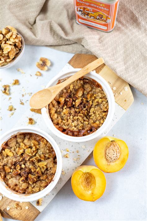 Single Serve Vegan Peach Crisp Riri S Recipes