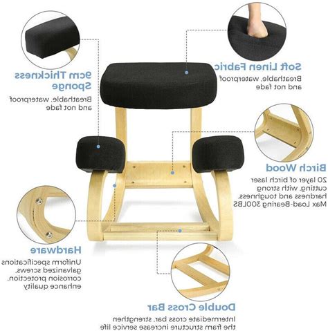 Sturdy Ergonomic Wooden Kneeling Chair Rocking Kneel Stool