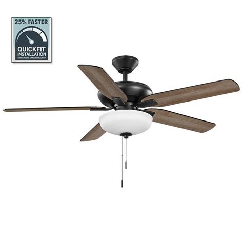 Hampton Bay Holly Springs 52 In Indoor Matte Black Led Ceiling Fan