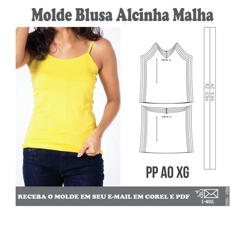 Molde Modelagem Blusa Alcinha Malha Ref Elo