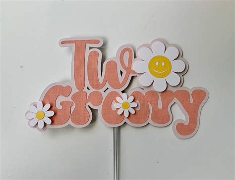 Two Groovy Cake Topper Groovy Party Decorations Two Groovy Etsy