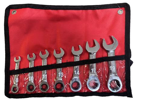 metric spanner set wrench sets king  piece metric chrome drop