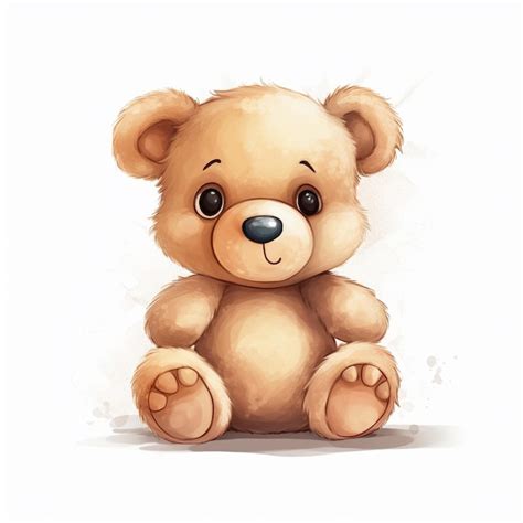 Premium AI Image | a drawing of a brown teddy bear with a black nose ...