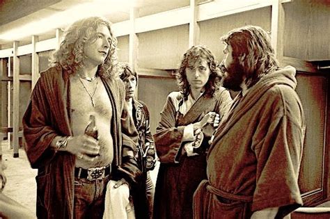 Led Zeppelin S Robert Plant Jimmy Page John Bonham Backstage In 1977