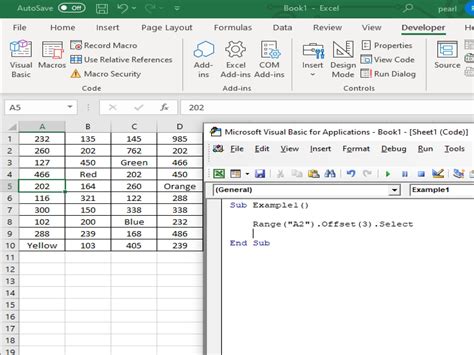 How To Use Vba Excel Offset To Select Cells Programmatically