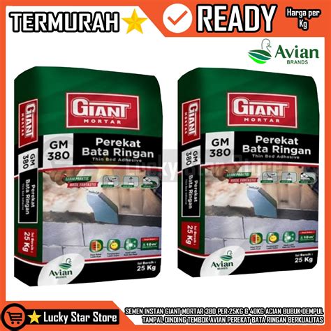 Jual Semen Instan Giant Mortar Per Kg Kg Acian Bubuk Dempul