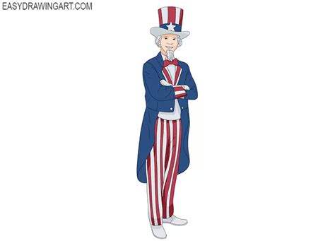 How To Draw Uncle Sam Easy Drawing Art