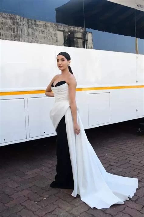 Photo Gallery Nora Fatehi Sizzles In A Black And White Dress On The