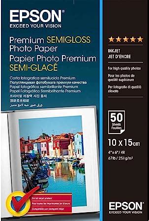 Epson Fotopapier Premium Semigloss 10x15 50Blatt S041765 Amazon De