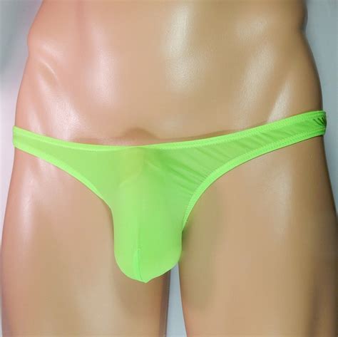 K419 Mens Mini Tanga Bikini Contoured Pouch Silky Soft Thin Semi C Thru