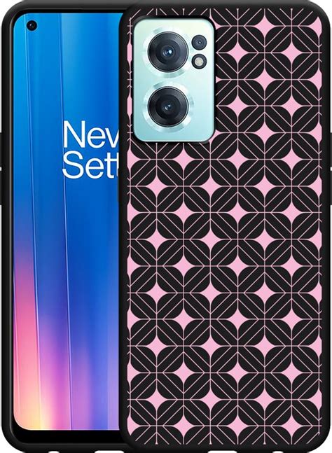 Hoesje Geschikt Voor Oneplus Nord Ce Zwart Geometrisch Pink Bol