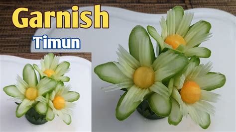 Garnish Bunga Hiasan Tumpeng Dari Timun Dan Wortel Cucumber Garnish