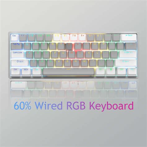 AULA F Type C Wired Hot Swappable Keys RGB Mechanical Keyboard Grey Black Green Shaft