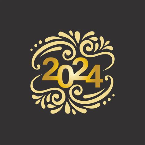 2024 New Year And Christmas Logo 2024 Number Design And Illustration