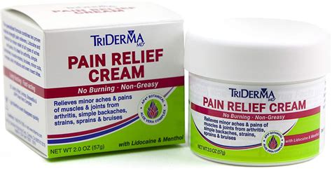 Buy Triderma Pain Relief Cream With Lidocaine And Menthol 2 Oz 2 Packs