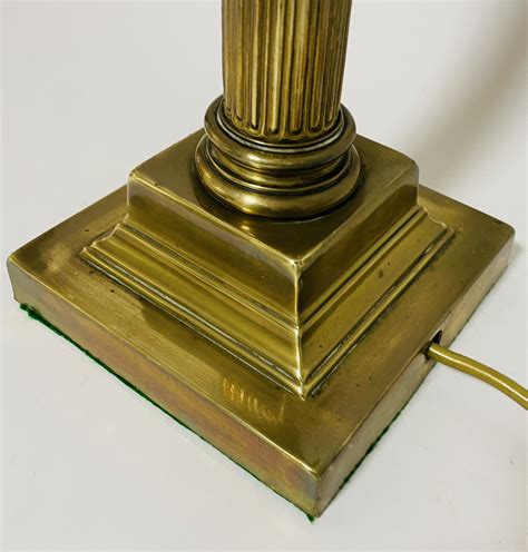 Antique Brass Corinthian Column Table Lamp