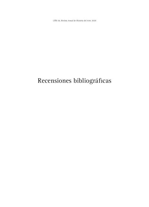 Pdf Recensiones Bibliogr Ficasde La Arquitectura Espa Ola El