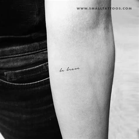 Be Brave Temporary Tattoo Set Of 3 Small Tattoos Fear Tattoo Be