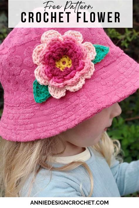 How To Crochet Flowers For A Hat Free Pattern Annie Design Crochet