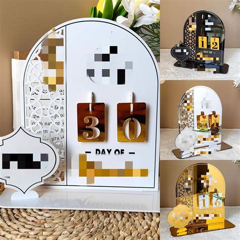 Acrylic Ramadan Countdown Calendar Ts 2024 Eid Mubarak Home Decor