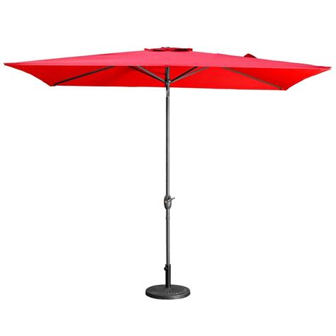 10 Ft X 6 5 Ft Aluminum Market Push Button Tilt Patio Umbrella In Red