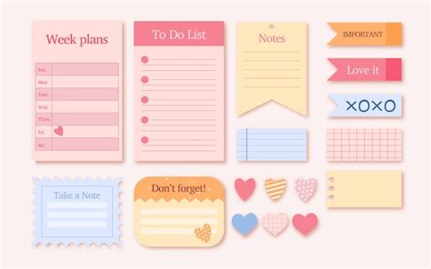 Premium Vector Planner Scrapbook Set Collection