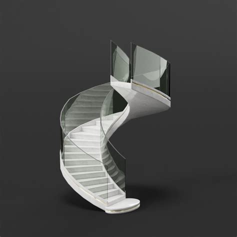 Modern Spiral Stairs 02 Free 3d Stairs Models Blenderkit