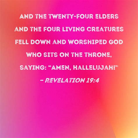 Revelation And The Twenty Four Elders And The Four Living