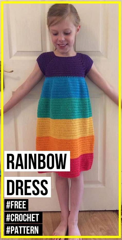 Crochet Rainbow Dress Free Pattern Crochet Dress Girl Crochet Dress