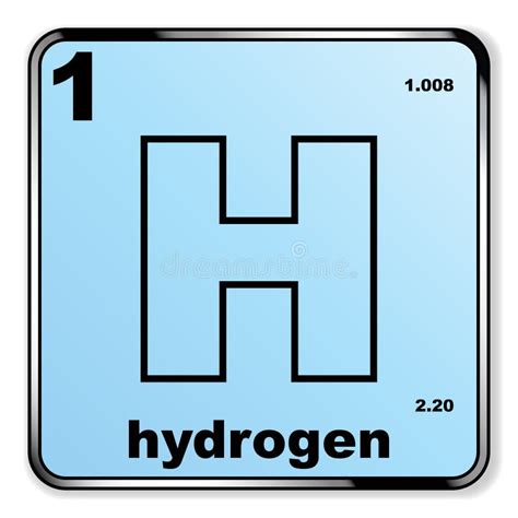 Hydrogen Big On Periodic Table Of The Elements With Atomic Number Symbol And Weight With Color