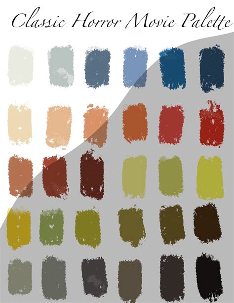 Paleta De Colores De Películas De Terror Clásicas 30 Colores Etsy