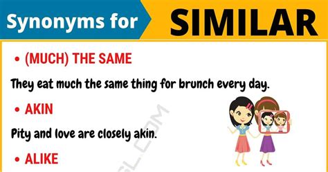 90 Synonyms For Similar With Examples Another Word For Similar