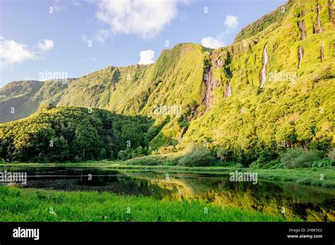 Poco Da Ribeira Do Ferreiro Flores Azores Islands Waterfalls And