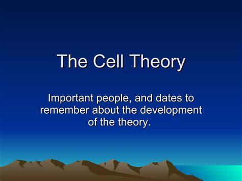 The Cell Theory Ppt