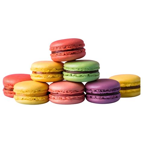 Ai Generated Vibrant Macaroons On Transparent Background Isolated