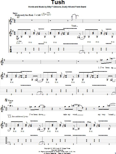 Tush Guitar Tab Play Along Zzounds