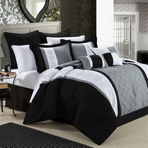 Chic Home Livingston 12 Piece Comforter Set Comforter Sets Black