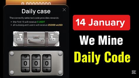 WeMine Daily Case Code Today 14 Jan | WeMine Airdrop - YouTube